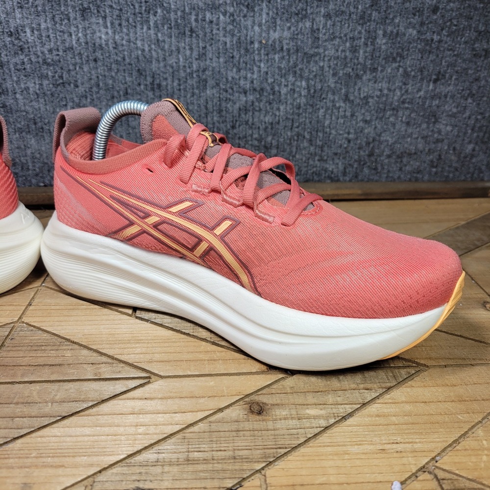 ASICS GEL-NIMBUS 27 Women's Size 9.5 'DARK PINK CLAY/ORANGE GLOW' Running Shoes - Picture 6 of 13
